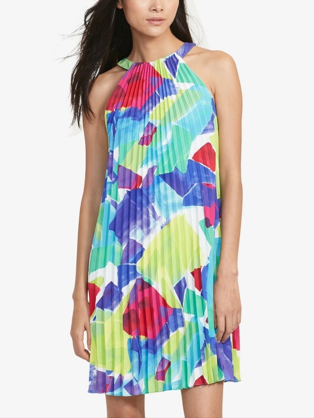 Lauren Ralph Lauren Multicolor Pleated Swing Dress New4 Colorful Coastal Casual